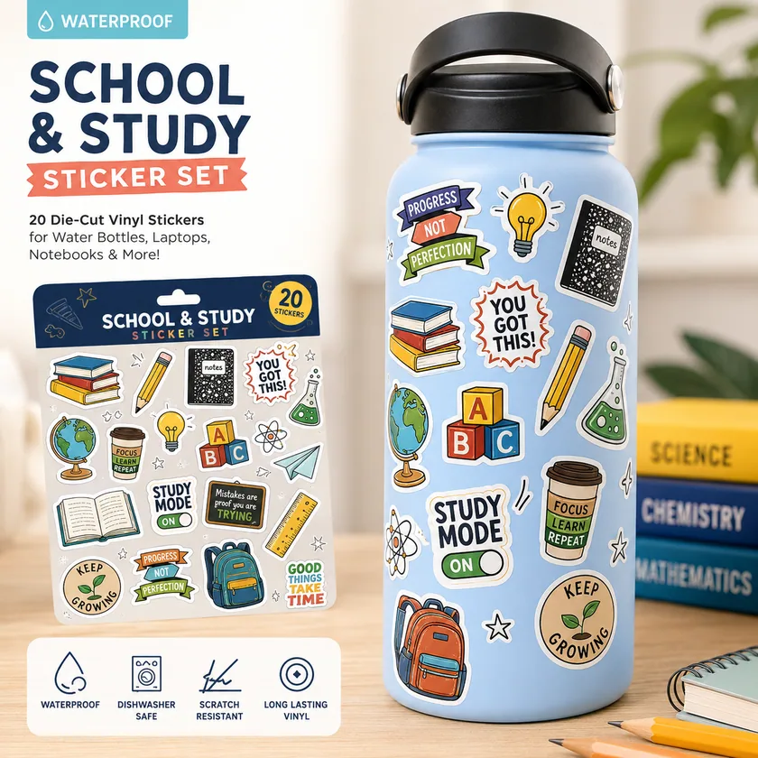 Su matarası sticker — tasarım 9