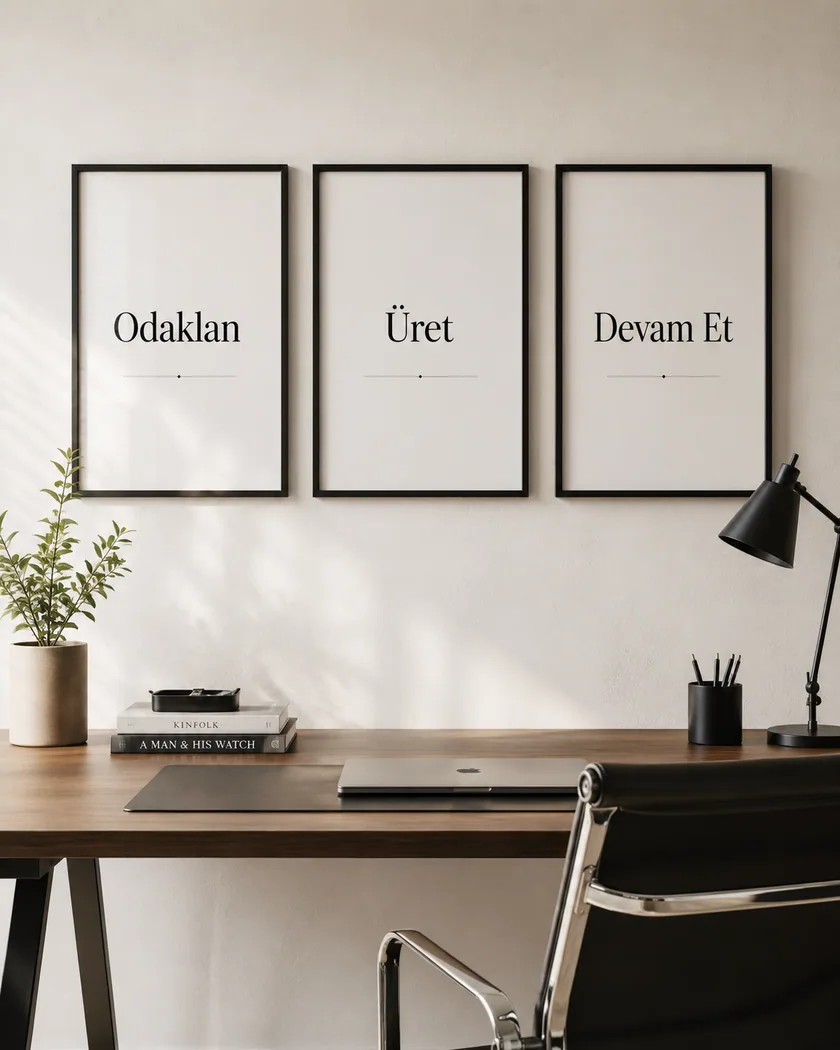 Türkçe minimal söz posterleri — tasarım 2
