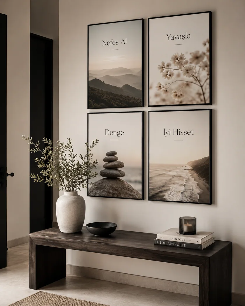 Türkçe minimal söz posterleri — tasarım 4