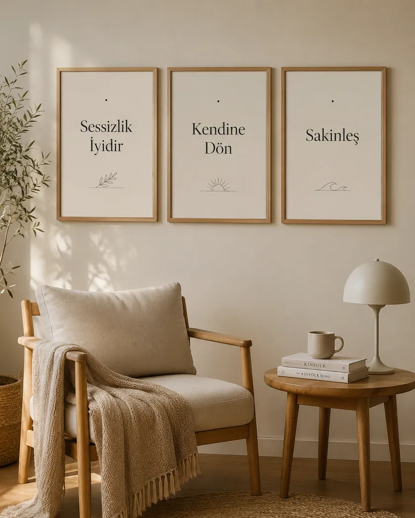 Türkçe minimal söz posterleri — tasarım 6