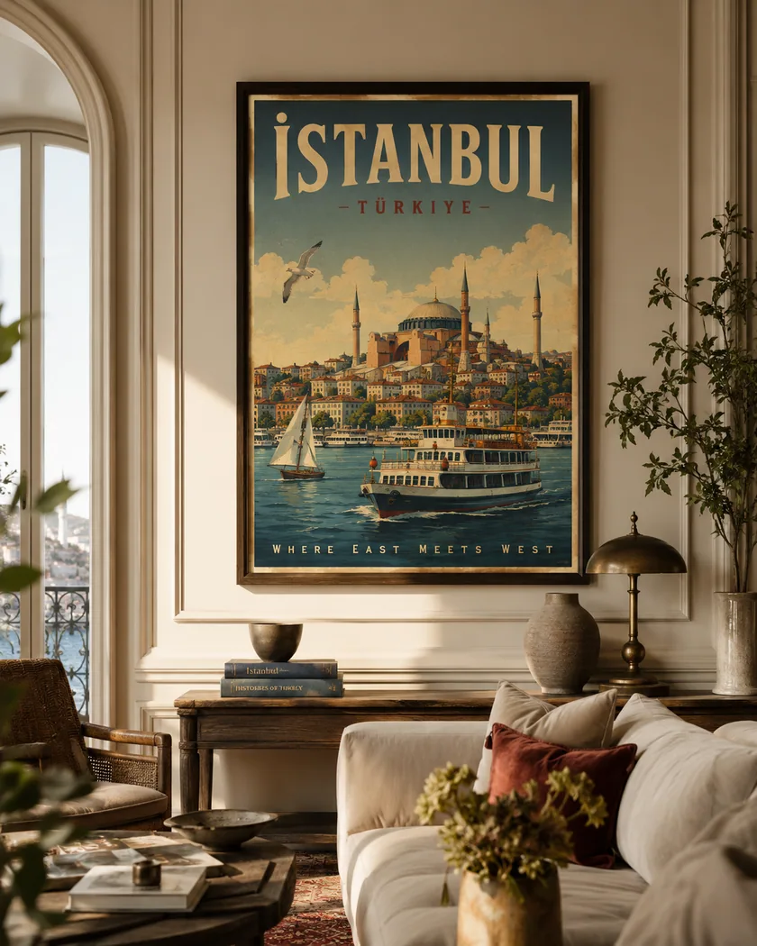 Vintage şehir posterleri — kapak görseli